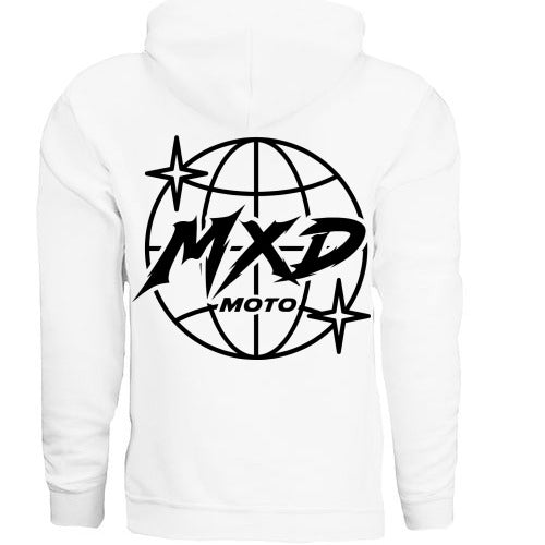 MXD Moto Globe white hoodie